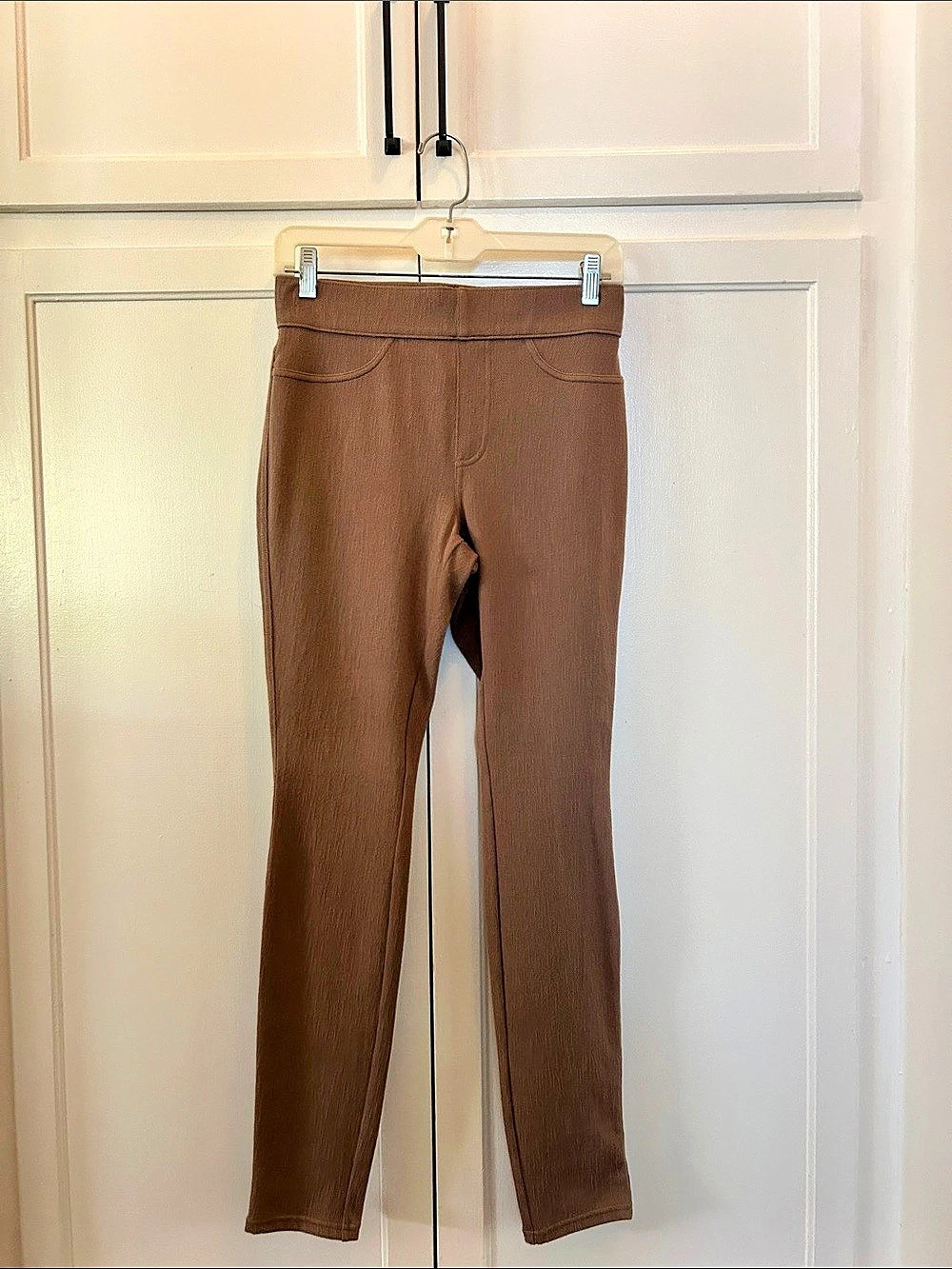 Simply Noelle Ponte Straight Pant Leggings Brown Medium